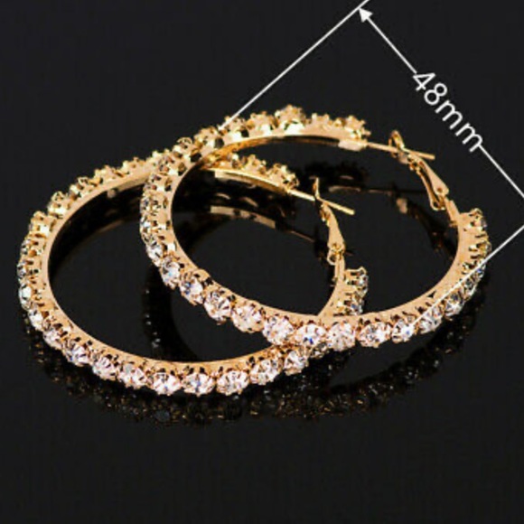 NEW 18k gold plated hoops earrings - Picture 3 of 5